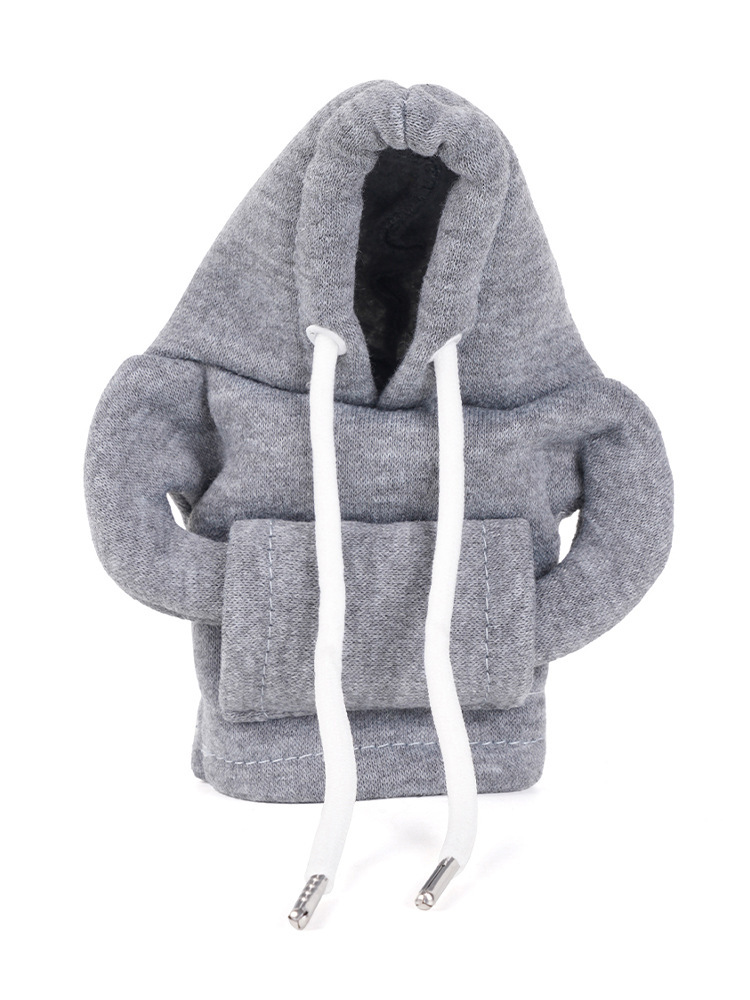 Weihnachts-sonderedition: Schalthebelabdeckung Im Hoodie-stil Für Auto, Inklusive Handbremshebelabdeckung – Grau