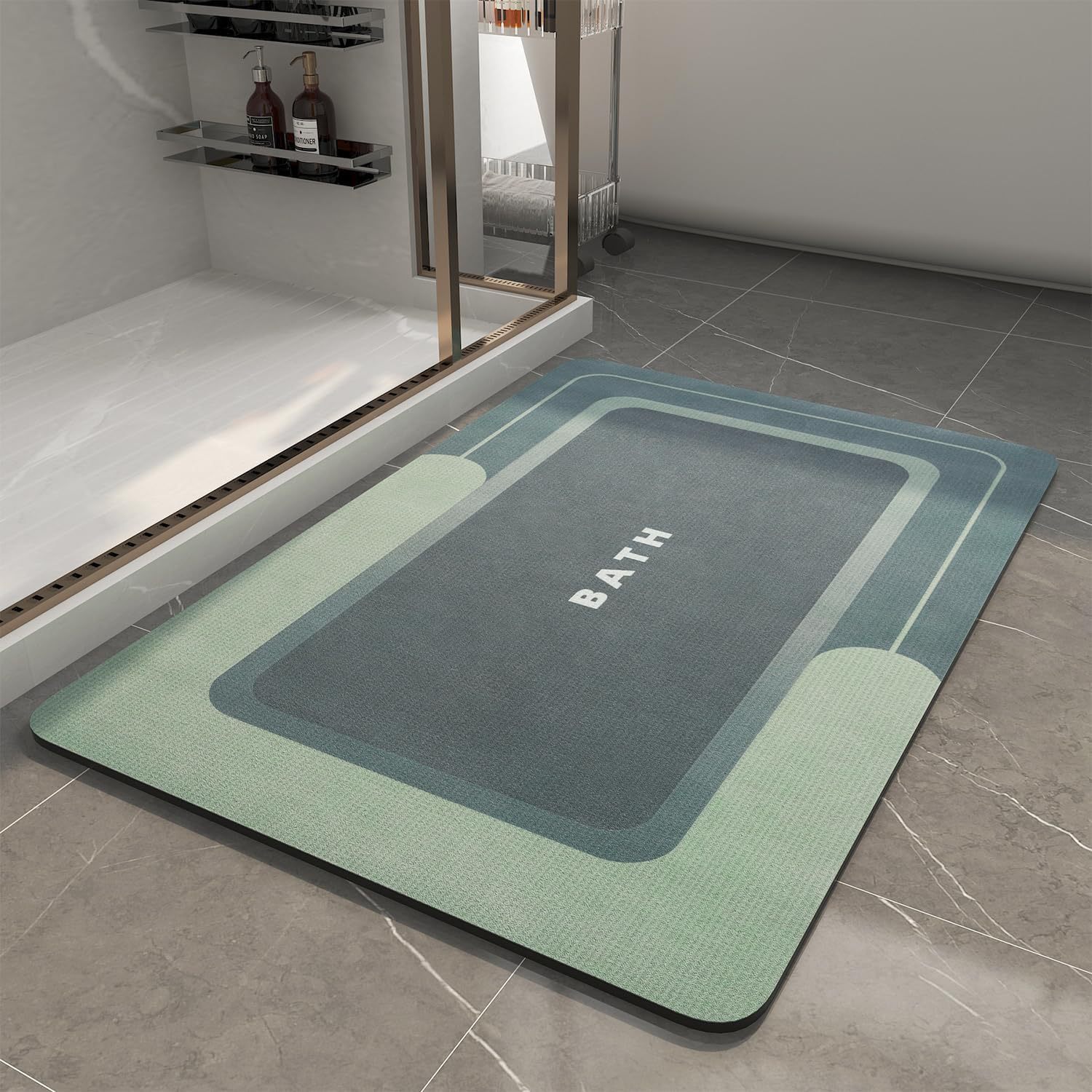 Schnelltrocknende Badezimmermatte Für Den Haushalt, Rutschfest, Saugfähig, Waschbar Wc-matte Für Hotels – Badezimmer – Grün – 40 X 120 X 0,3 Cm