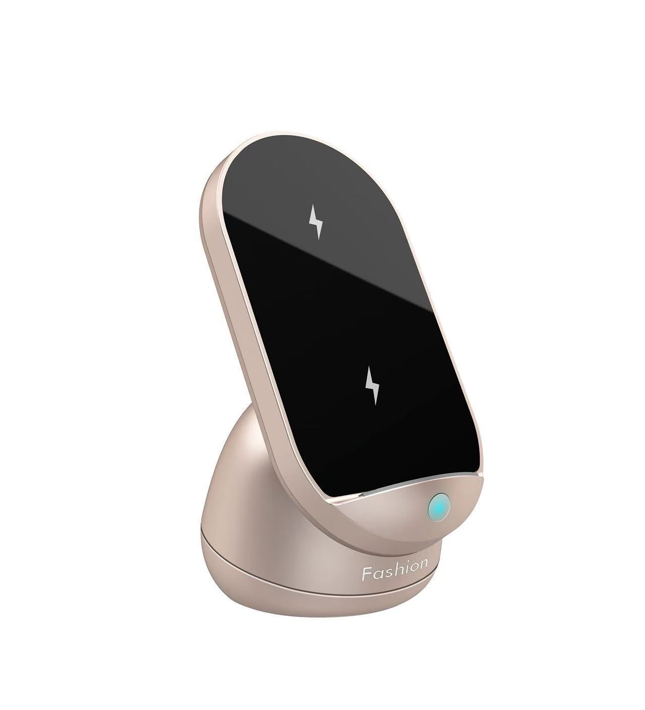 Neuer Kabelloser 15-w-schnellladeadapter Für Smartphones, Vertikal, Tragbar, Mit Automatischer Ladeerkennung – Roségold