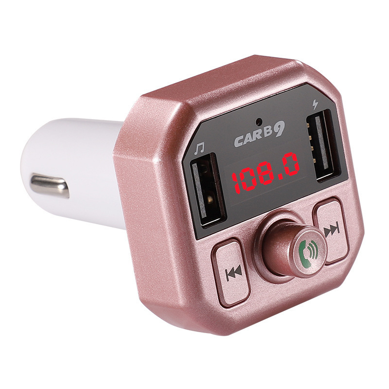 Neuer Bluetooth-mp3-player Fürs Auto, Abs-autoradio, Zigarettenanzünder-design, B9 Bluetooth-mp3-player Fürs Auto – Roségold
