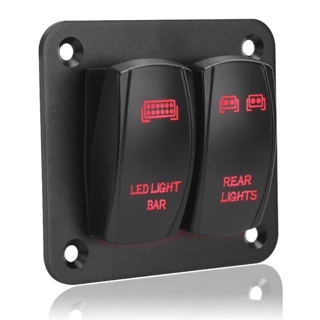 Wippschalter-bedienfeld, 2/3-positionen-wippschalter, 12 V/24 V, Umbauschalter Für Auto/yacht Mit Led-leuchten - 2 Positionen Rot -