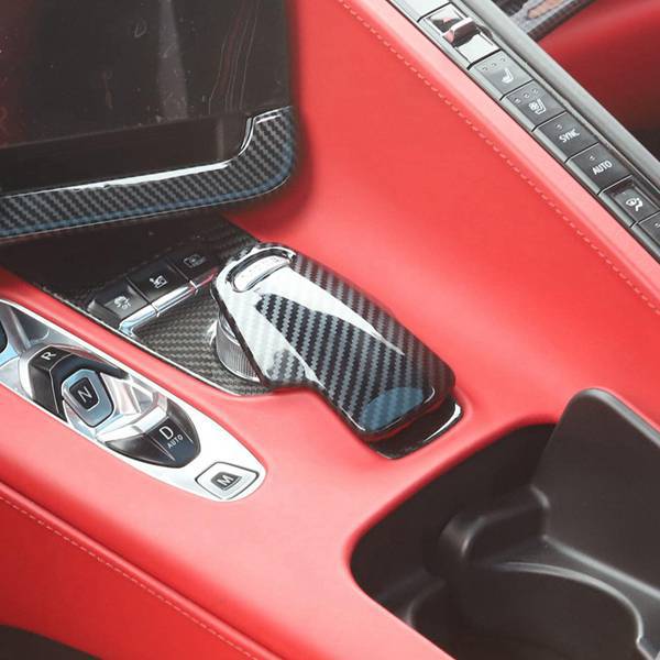 1 Farbe: Carbonfaser-textur Material: Abs Oc14385 Sportmodus-abdeckung, Schalthebelabdeckung.