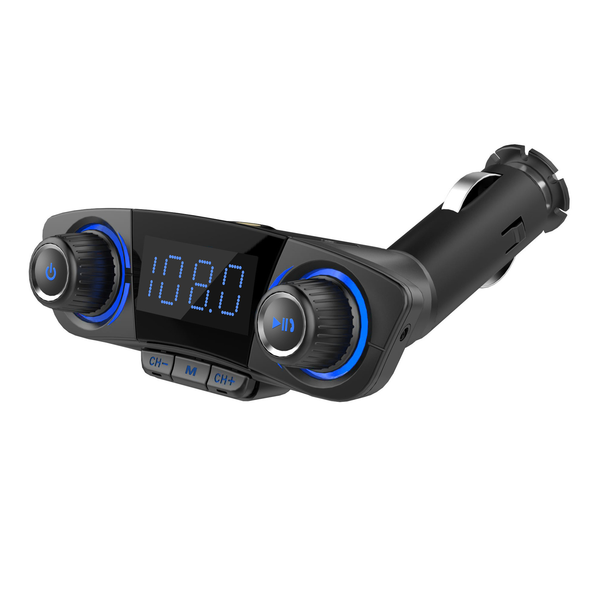 Bt06 Bluetooth-auto-freisprecheinrichtung Mit Mp3-player, Multifunktionales Bluetooth-autoladegerät, Mehrsprachiges Autoladegerät – Digitalanzeige