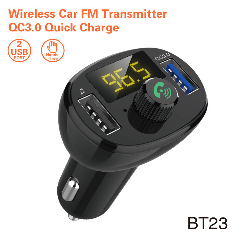 Bt23 Auto-mp3-player Mit Bluetooth, Qc3.0 Dual-usb-schnellladefunktion, Freisprecheinrichtung – Bt23 Schwarz