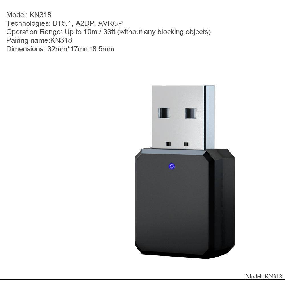 Bluetooth-empfänger, Usb 2-in-1 Bluetooth-empfänger, Auto-5.1 Bluetooth-freisprechadapter, Plug-and-play.