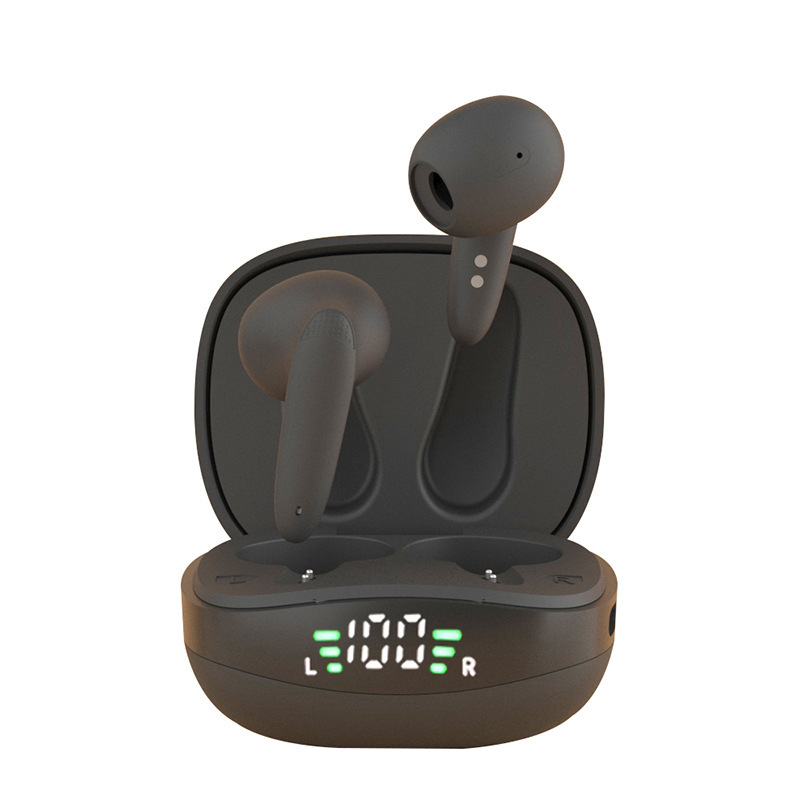 Js59 Custom Mold Neue Kabellose Tws Dual-ear-kopfhörer Mit Touch-steuerung, Geringem Stromverbrauch, Ledertextur, Stereo 5.1 Bluetooth -- Bh28 Schwarz