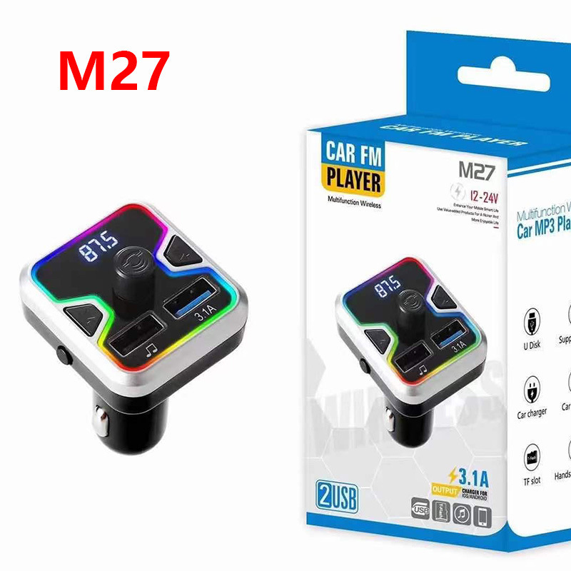 M27 Neuer Siebenfarben-licht V5.0 Auto-bluetooth-freisprech-mp3/fm-transmitter-musikplayer -- M27