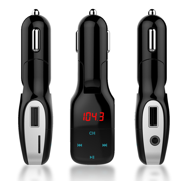 Mp16 Neuer Bluetooth-auto-freisprech-mp3-player Mit Dual-usb-autoladegerät Und Bluetooth-sender
