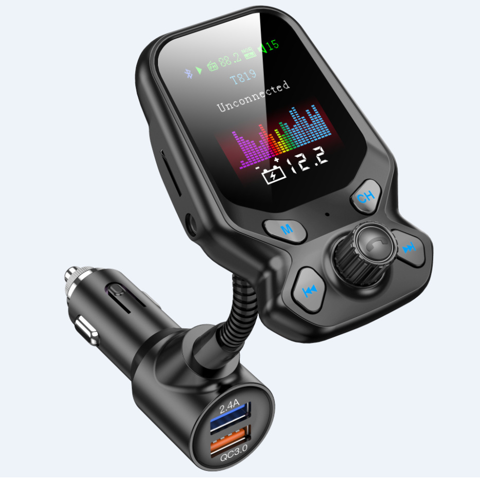 Neuer Auto-bluetooth-mp3-player Mit Großem Farbbildschirm, Multifunktionalem Qc3.0, Zeigt Liedtexte An, Verfügt Über Einen Kartensteckplatz Und Unterstützt Freisprechanrufe – Offizielle Standardkonfig