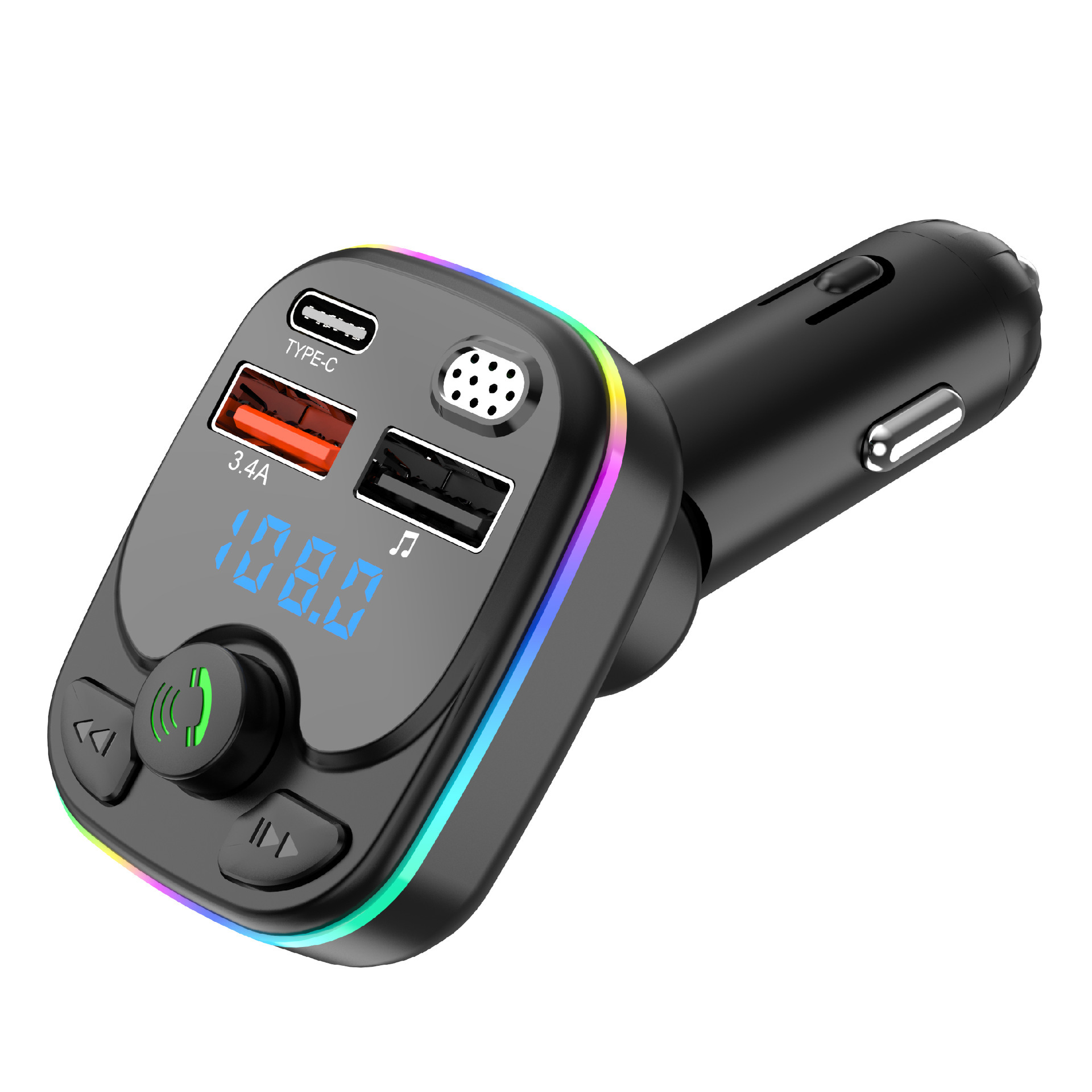 Neuer C8 Auto-mp3-bluetooth-player, Bluetooth-freisprecheinrichtung Mit Fm-transmitter, Pd-schnellladefunktion (exklusiv) – C8 Joystick-farbbox-verpackung