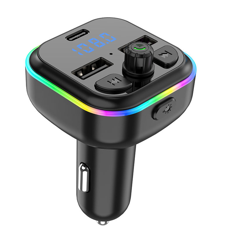 P15 Auto-bluetooth-mp3-player Mit Freisprechfunktion, Fm-transmitter, Qc3.0, Dual-usb-ladegerät Und Musikwiedergabe – P14 Einzelgerät Mit Tasche