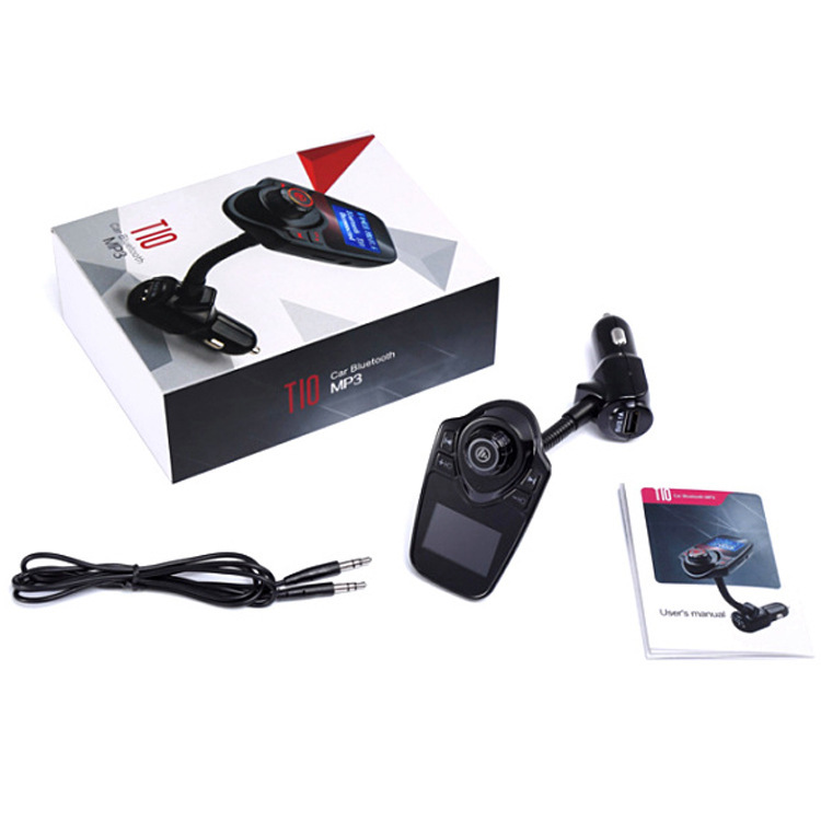 T10 Auto-mp3-bluetooth-player Mit Karteneinschub, Großem Display, Flexiblem Kabeldisplay Und Fm-freisprecheinrichtung – T10