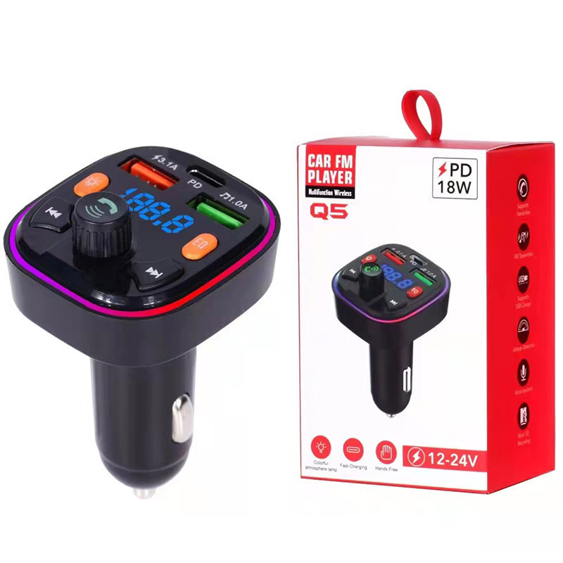 X8 E-commerce Fm Auto-bluetooth-mp3-player Freisprecheinrichtung Sprachansage Pd-schnellladung U -- Bestseller Q5 Farbbox-verpackung
