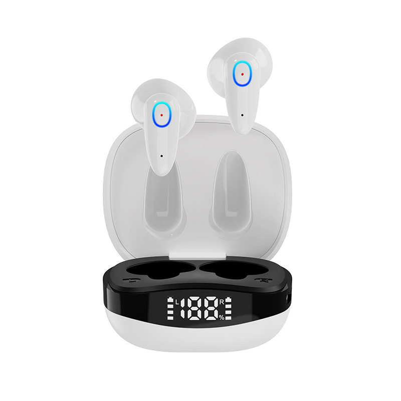Js59 Custom Mold Neue Tws Kabellose Dual-ear-kopfhörer Mit Touch-steuerung, Geringem Stromverbrauch, Ledertextur, Stereo 5.1 Bluetooth -- Ks55 Weiß