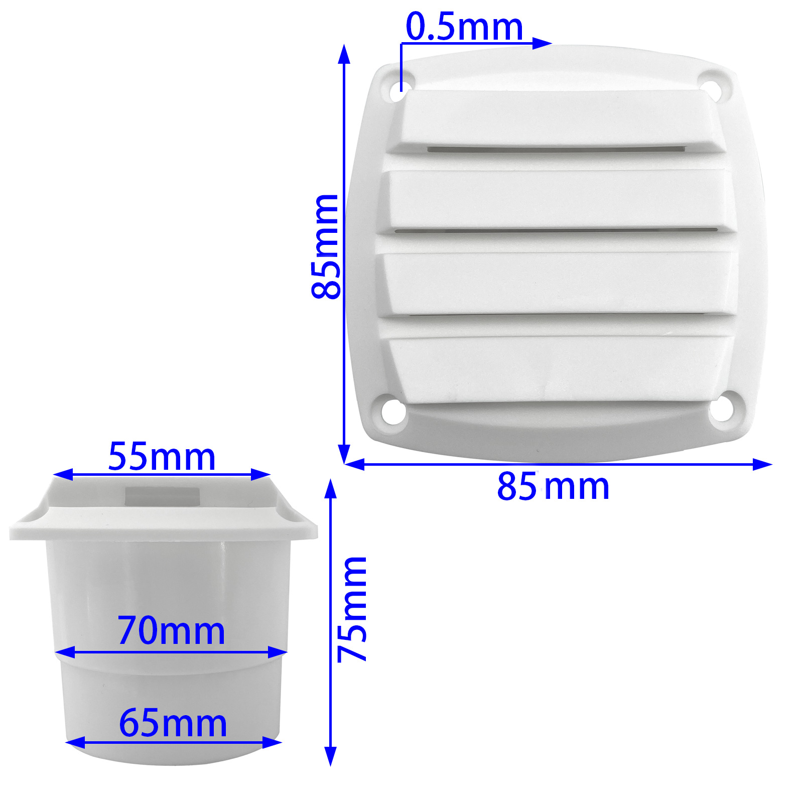 Weiße Nylon-lüftungsplatte, Lüftungsfenster, Abluftöffnung, 848475 Mm, Für Marine-, Yacht- Und Wohnmobilzubehör.