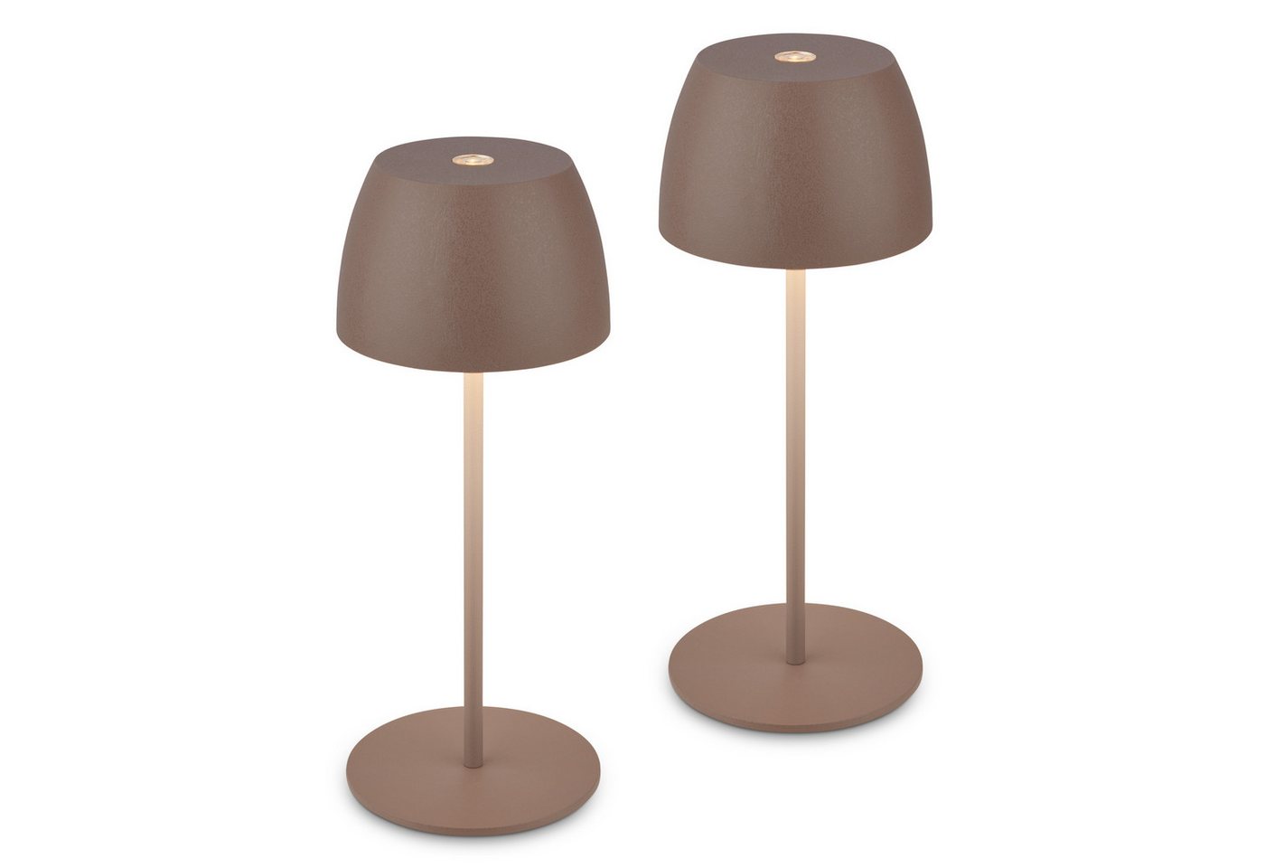 Briloner Serina Mini Mini Led Tischlampe Kabellos Ip44, 2er Set, Dimmbar, Touch, Spritzwasserschutz, Kabellos, Umbrasand, Ø8 X 20 Cm Bild 3