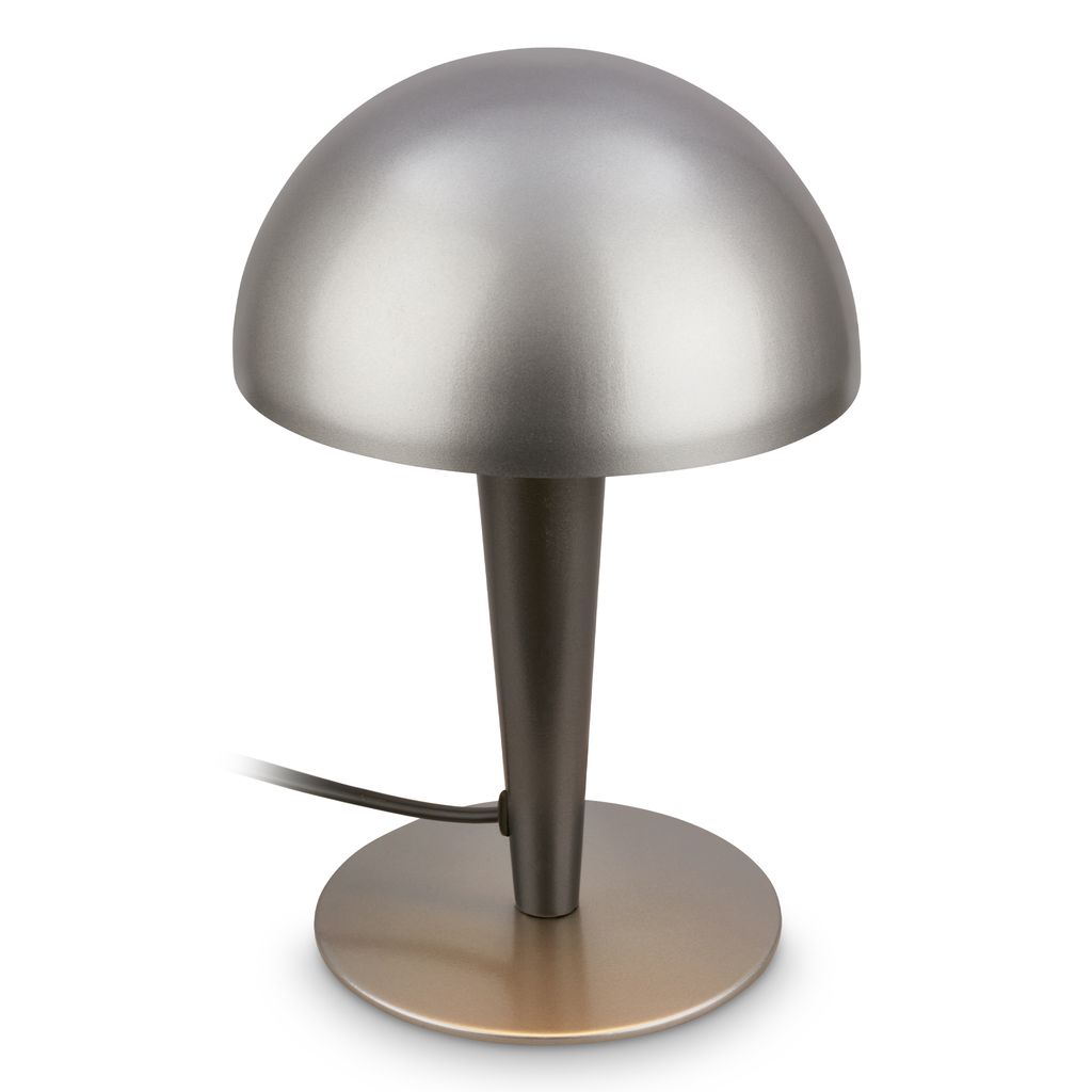 Briloner Tischlampe Metall Ø15x22,5 Cm E14 Fassung Max. 10w Kabelschalter Anthrazit Metallic-titan - Nachttischlampe Leselampe Wohnzimmer Schlafzimmer Büro