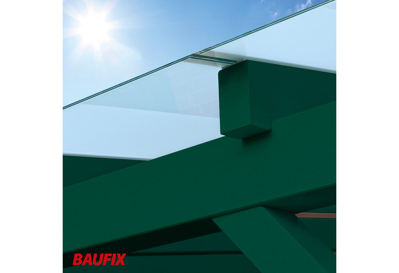 Baufix Express Deckfarbe Grün Matt, 2.5 Liter, Wetterschutzfarbe