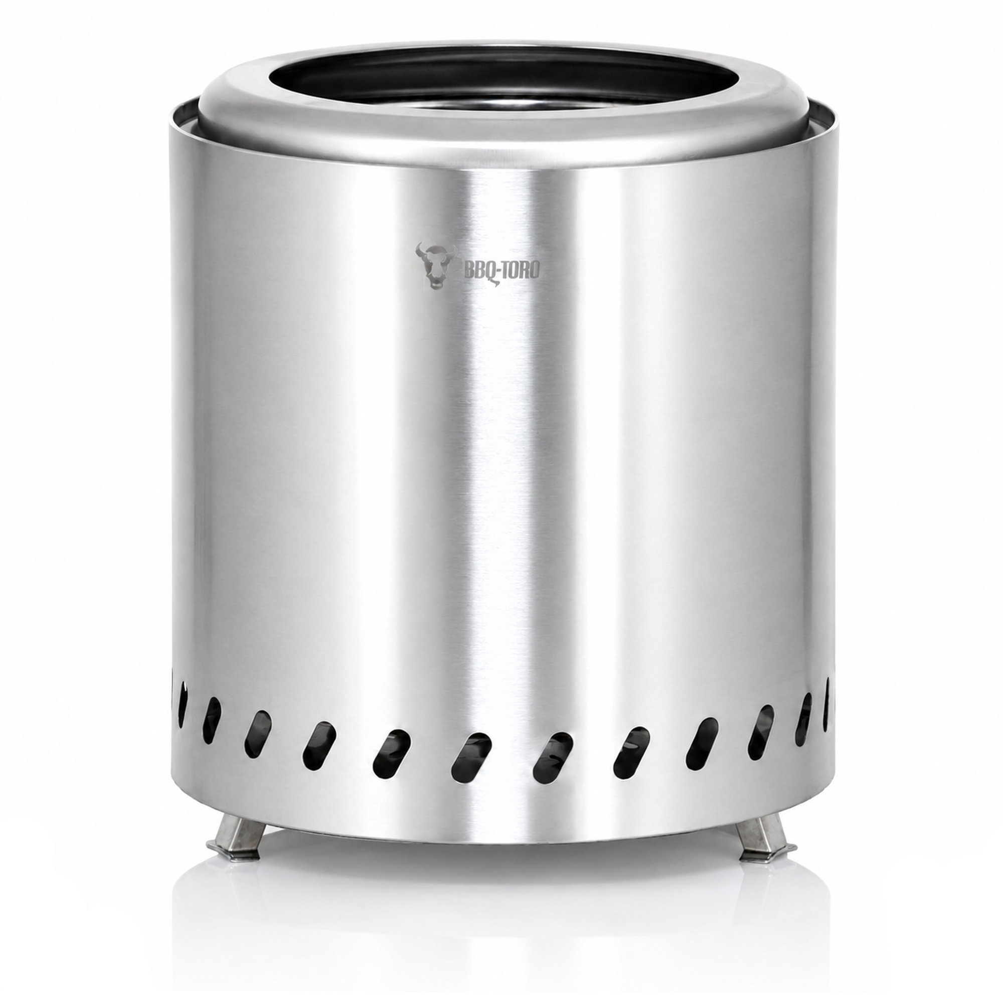 Bbq-toro Edelstahl Feuerstelle Raucharm, Silber, Ø 22 X (h) 25 Cm, Raucharmer Feuerkorb