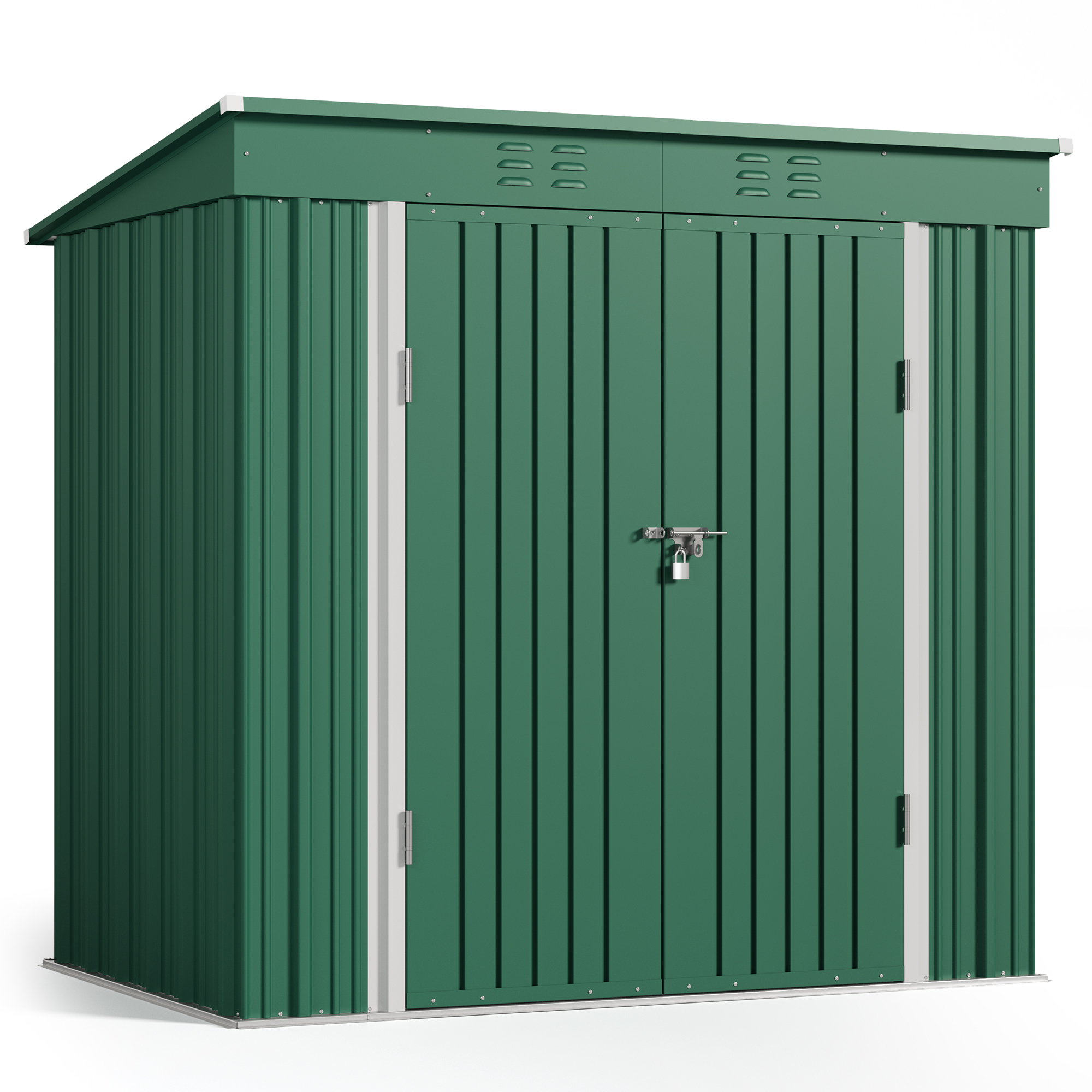 Bealife 2.3m² Gartenhaus Verzinktem Stahl Schrägdach Grün