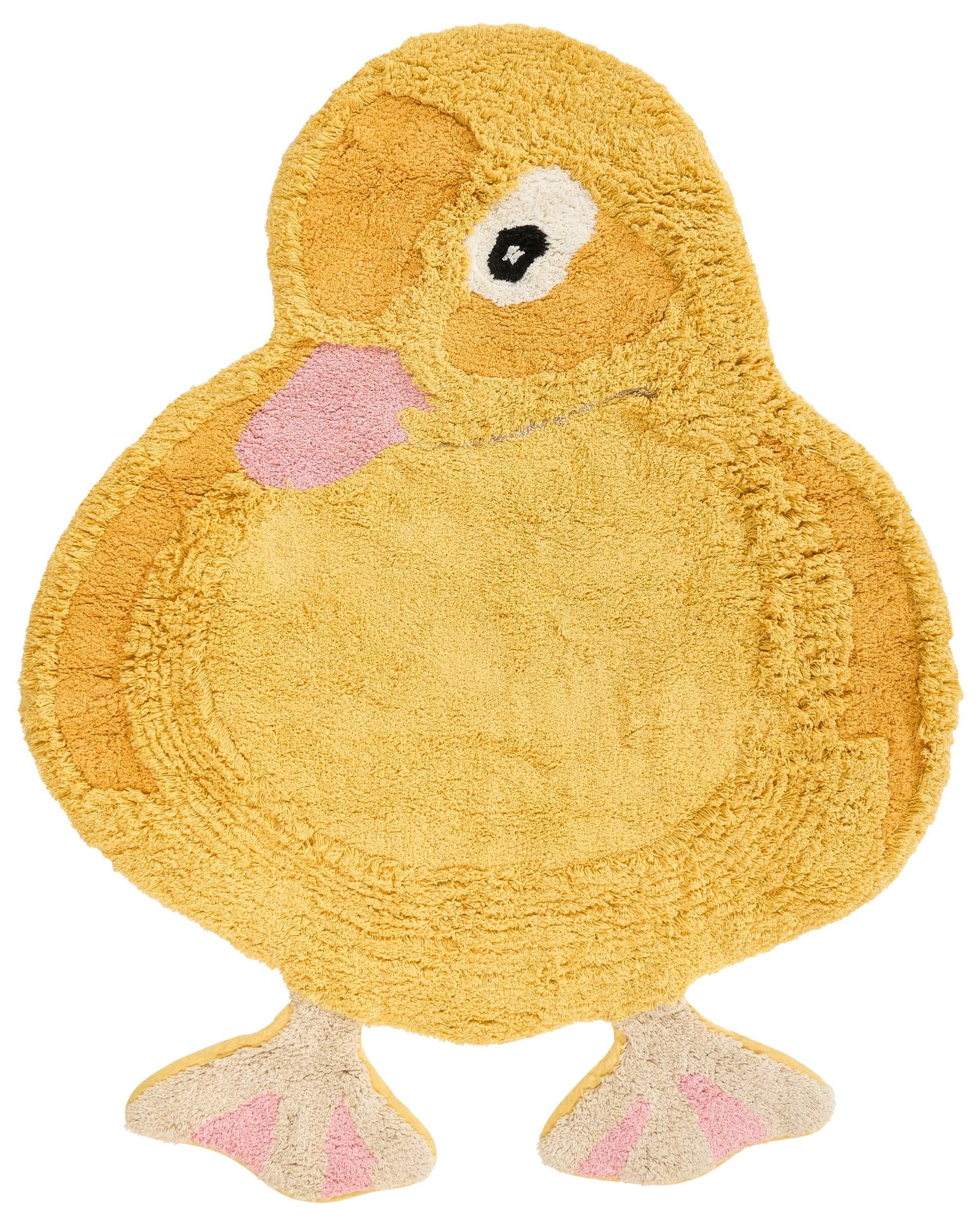 Kinderteppich Duckie Gelb 95 X 120 Cm Baumwolle