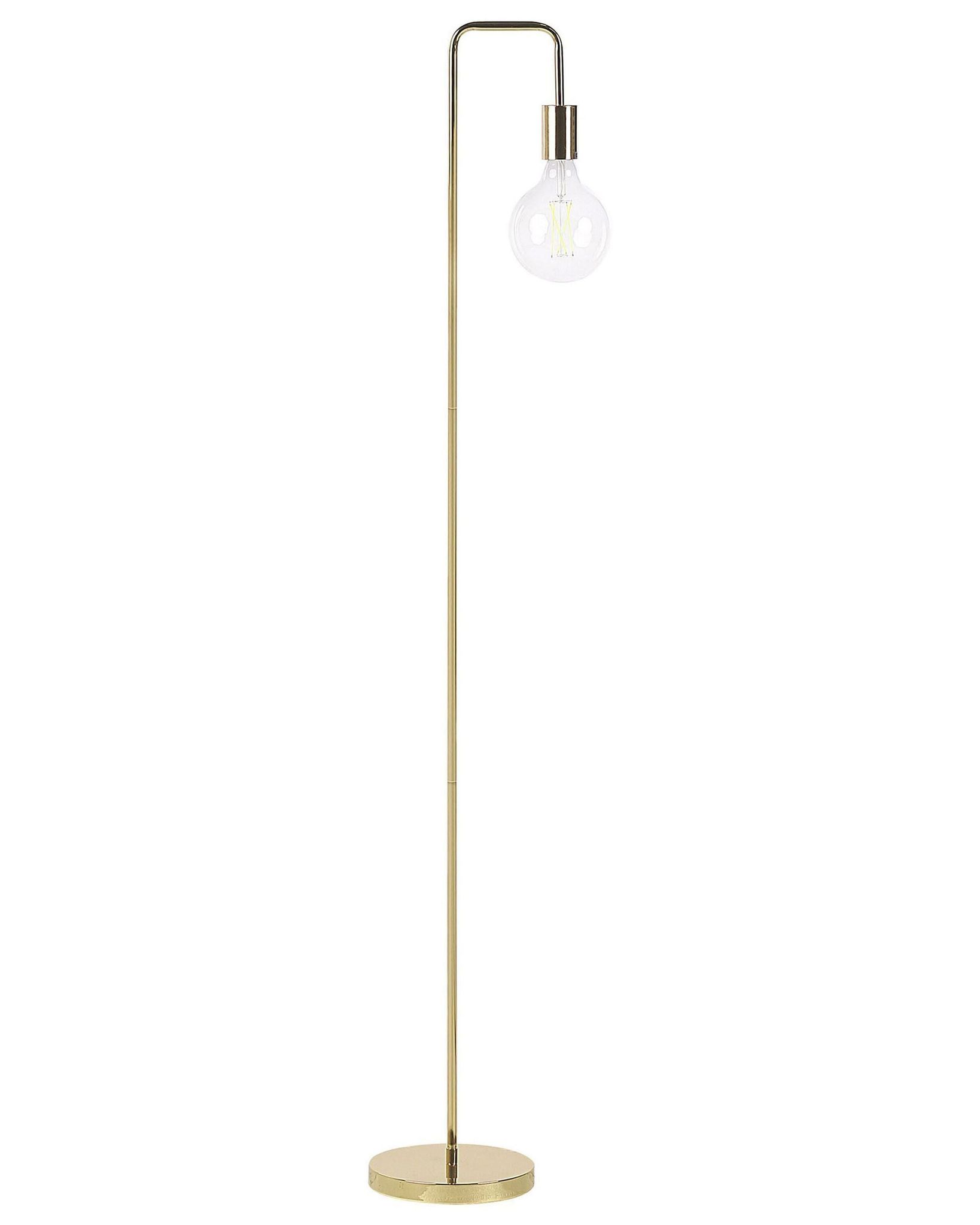 Beliani - Stehlampe Gold 140 Cm Aus Metall Kabel Mit Schalter Wohnzimmer Schlafzimmer Küche Flur Schlichtes, Modernes Design