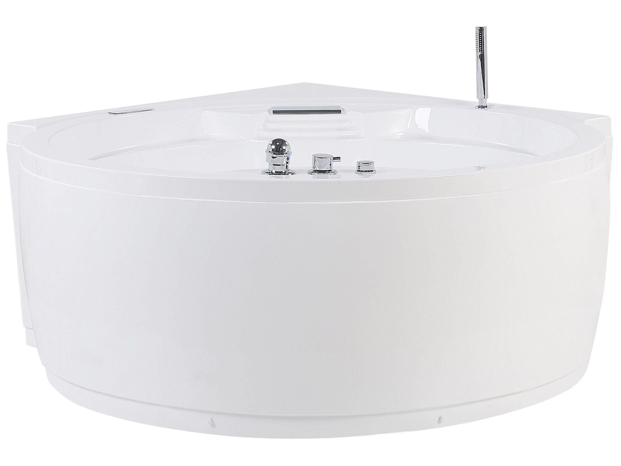Whirlwanne Eckmodell Mit Led Milano Mit Bluetooth-lautsprecher 181 X 150 Cm Weiß