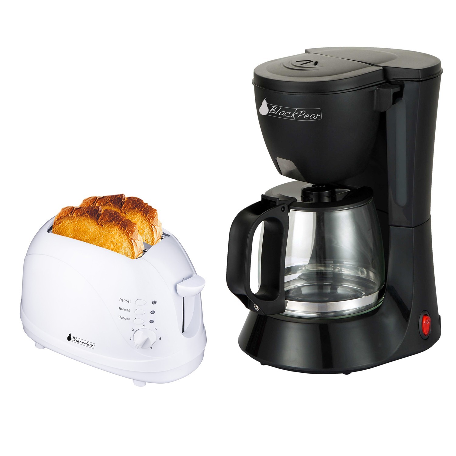 Schwarze Kaffeetassen 680w 12 + 2 Toaster Weiß Schlitze 700w Abtaufunktion