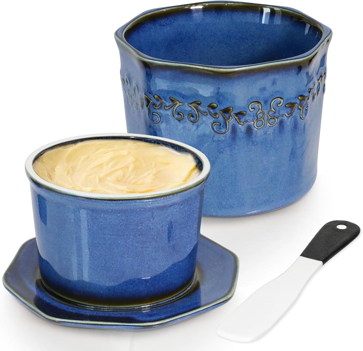 Französische Butterdose 280g Keramik Butterglocke Mit Messer