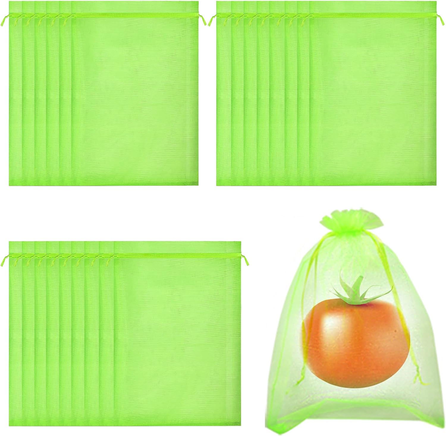 50er Traubenschutzbeutel 10x15cm, Organza Obstnetz Mit Zugband