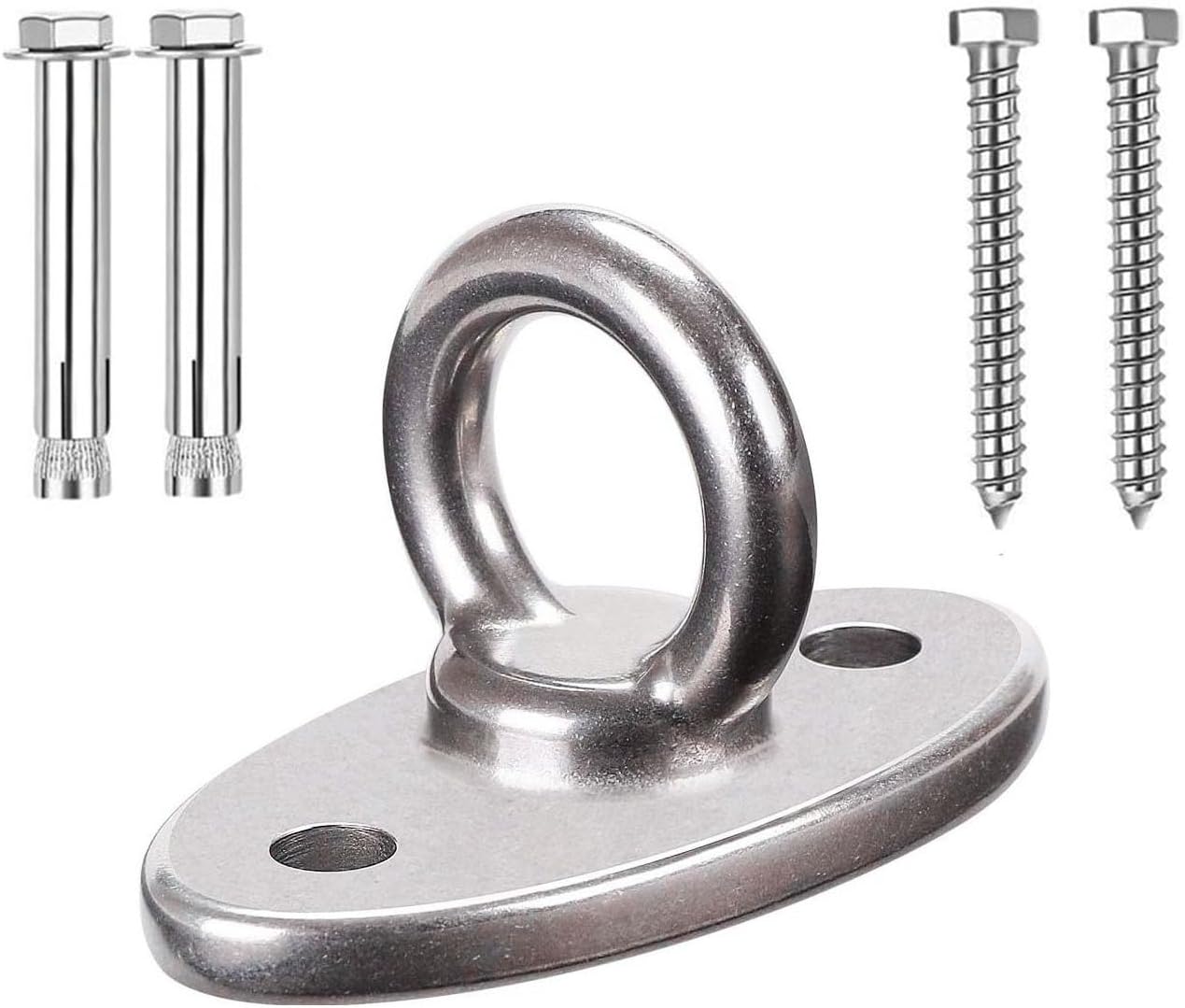 Igutrail Deckenhaken Schwerlast M8 500kg Edelstahl 304 Augplatte Mit Oese Schaukelhaken Fuer Holzbalken Deckenhaken Fuer Haengesessel Sandsack Yoga
