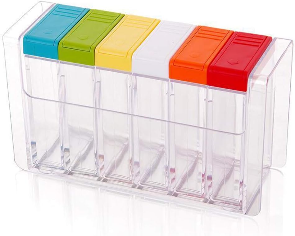6-teiliges Gewürzstreuer Set Aus Kunststoff Mit Tablett