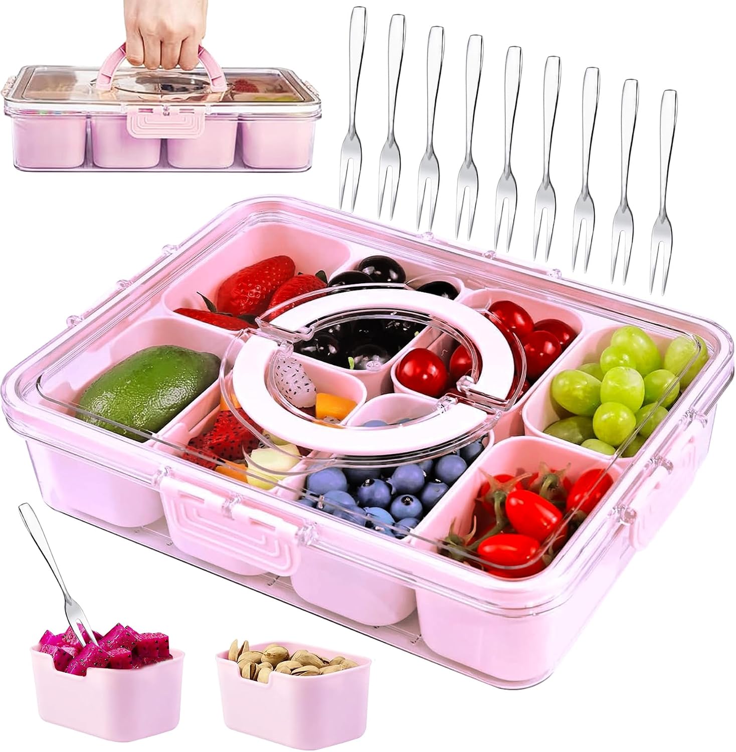 Snackbox Mit 8 Fächern Deckel Gewürze Box