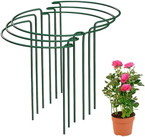 Jialwen 6-25-teilig X 40 Cm Pflanzenstütze Ringkäfige, Garten Pflanzenpfähle Metall Halbrund Grüner Pflanzenstützen Für Gemüse, Tomaten, Pfingstrosen, Rosen, Hortensien, Blumen