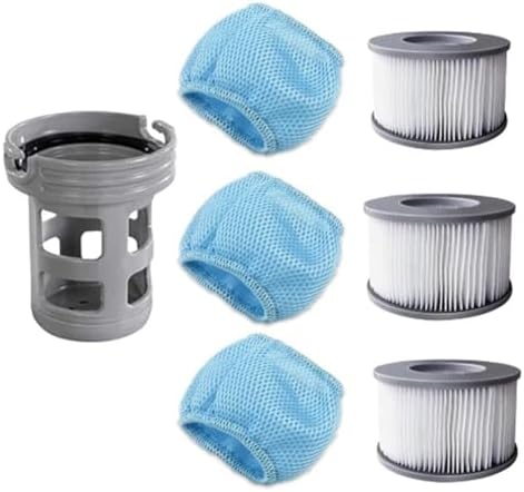 Ersatz-filter-set Für Miweba Für Mspa Spas, 7-teiliges Set Mit Halterung Und Netzbeuteln, Waschbare Pvc-kartusche Für Aufblasbare Whirlpools