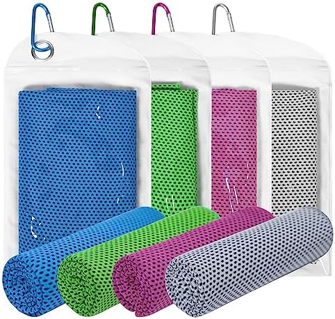 Yoimira Kühltuch 4er Set,cooling Towel Für Sport & Fitness,kühltücher Sporthandtuch Microfaser,kühlhandtuch Cool Towel Für Laufen Yoga Golf Tennis Camping Reisen