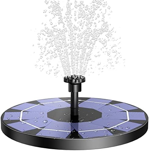 Solarbrunnen Für Draussen 3.0w, Solar Springbrunnen Für Außen Eingebaute 1200 Mah Akku Teichpumpe Solar Mit 10 Effekte Schwimmender Fontäne Pumpe Mit 4 Stützstangen Für Garten/vogelbad/teich