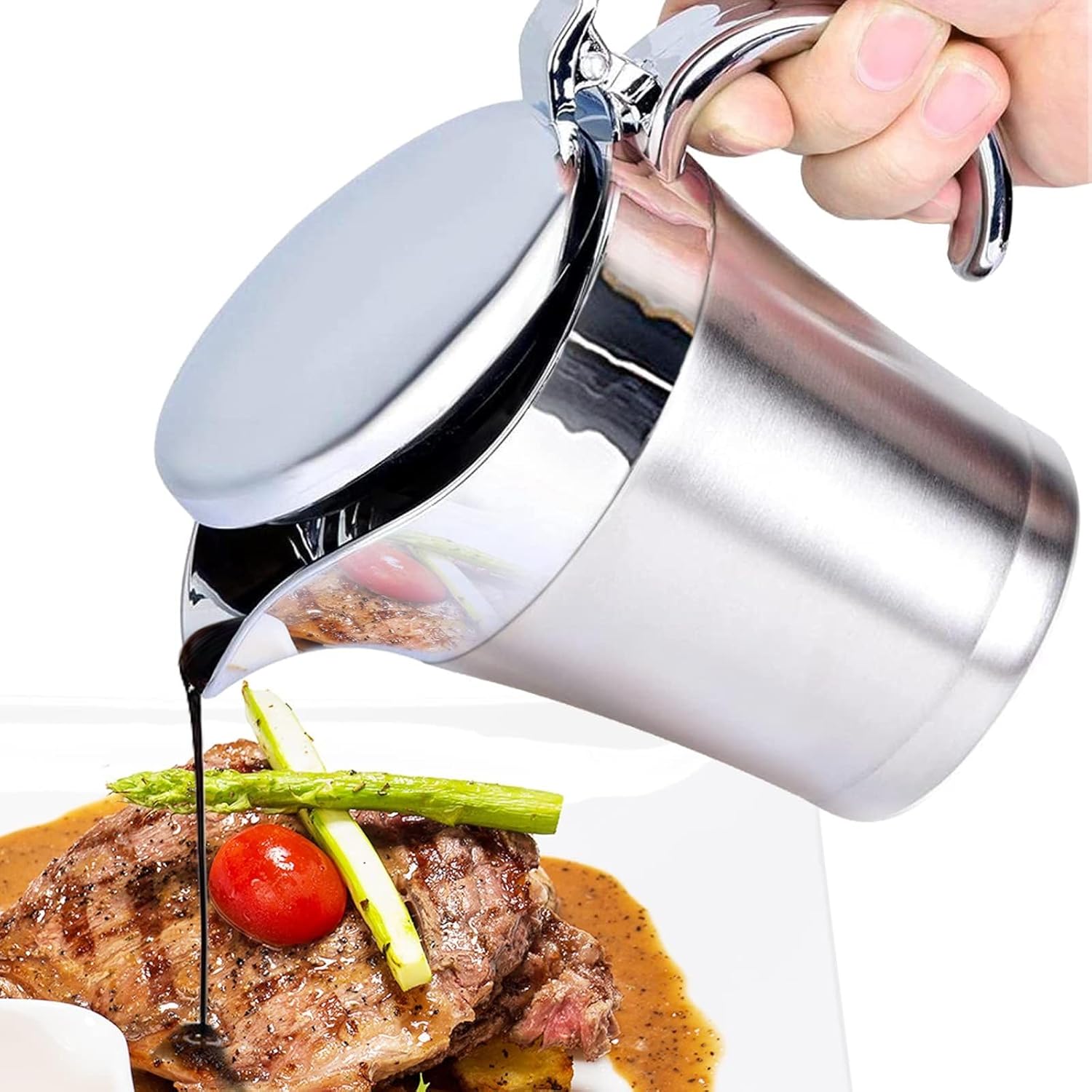 Thermo Sauciere Edelstahl 750ml Isoliert Soßenkanne Mit Deckel