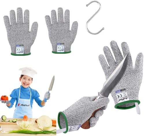 4 Paar Level 5 Schnittschutzhandschuhe Kinder 10 Jahre, Schnitzhandschuhe Für Kinder 11 Jahre, Lebensmittelecht, Schnitthandschuhe Küche 12 Jahre, (geeignet Für 10-13 Jährige), Größe 6/xs