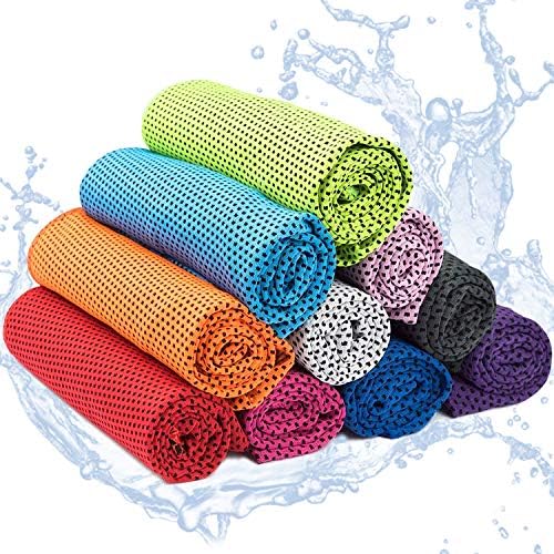Yisscen 10 Stück Kühlendes Handtuch, Cooling Towel,mikrofaser Handtuch, Kühltücher, Strandtuch Mit Kühlfunktion Für Fitness Sport Yoga, Golf, Camping, Strand, Training