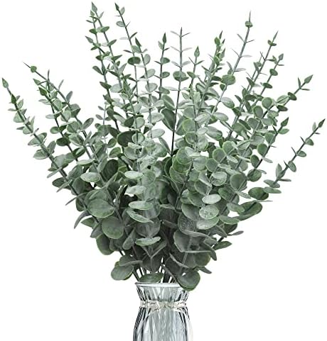 30 Stück Künstliche Eukalyptusblätter Deko Eukalyptus Zweige Kunstpflanzen Eukalyptusstiel Silberdollar Gefälschte Pflanze Für Blumenarrangement Tischdeko Hochzeit