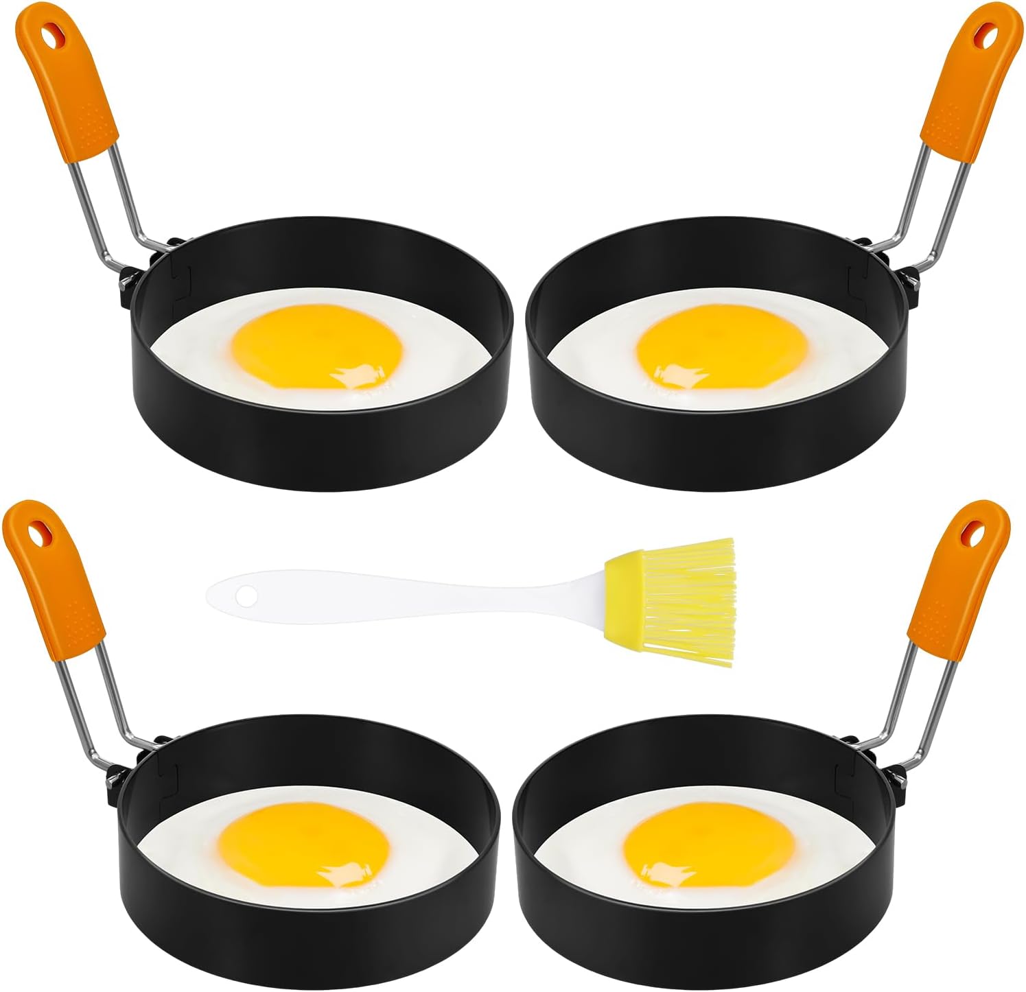 4er Eierringe Edelstahl Für Spiegelei Omelett Pfannkuchen