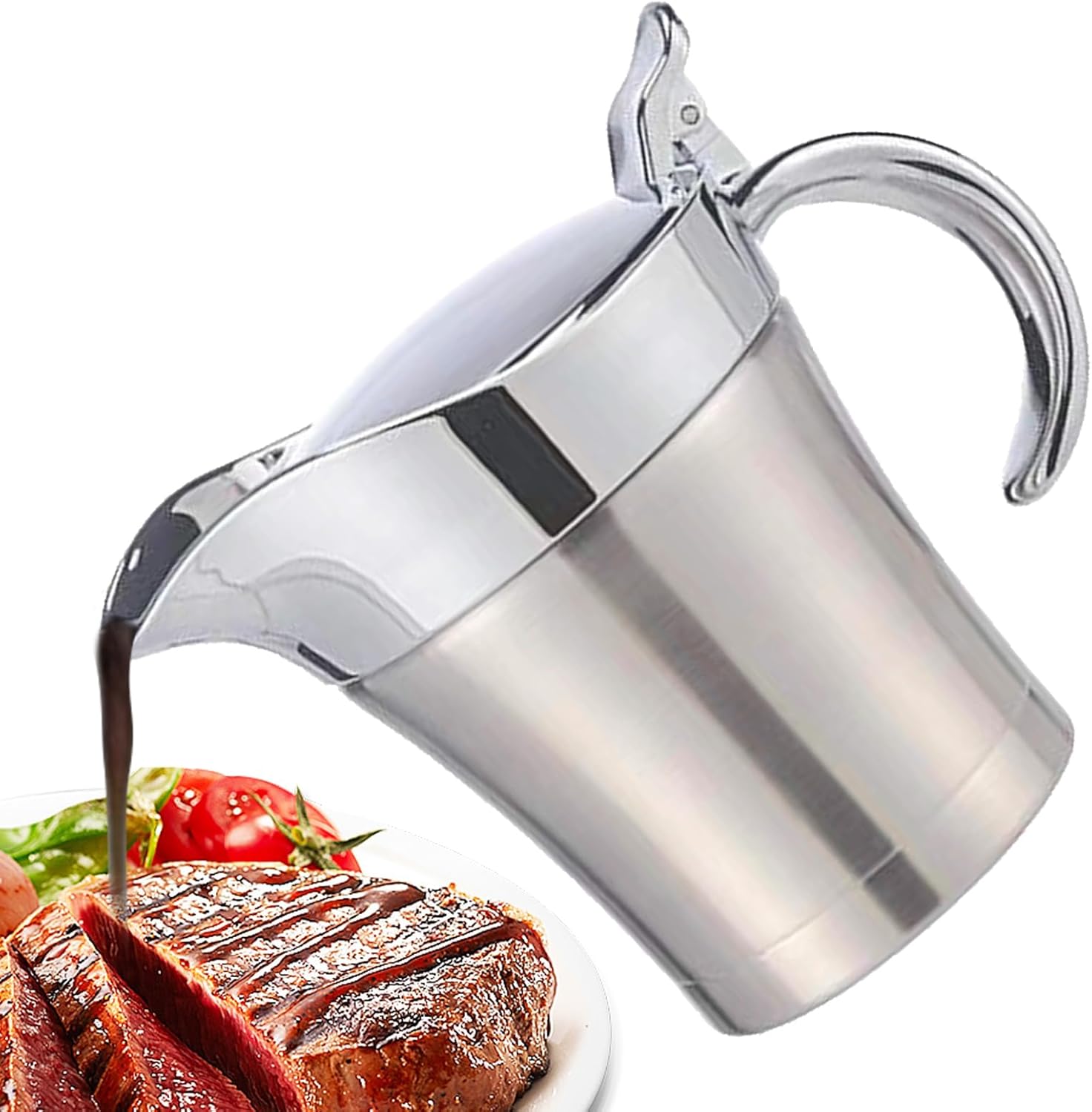 Thermo Sauciere Edelstahl450ml Isoliert Soßenkanne Mit Deckel