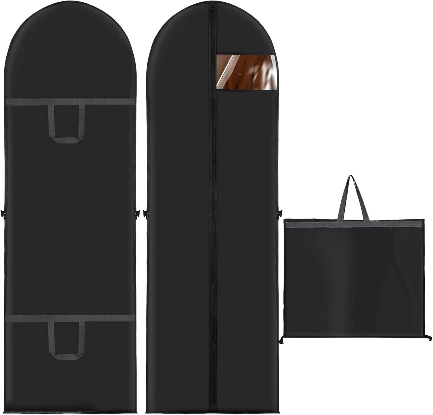 Puwowye 2 Stück Kleidersack Lang 180 60cm Schwarz Kleiderhüllen