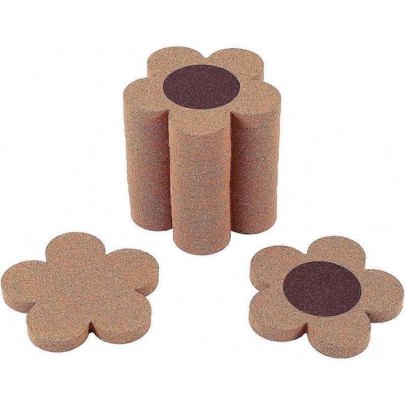 Set Mit 12 Korkuntersetzern, 10 Cm Durchmesser, Florales Muster, Ideal Für Kaffeetassen Und Getränke.
