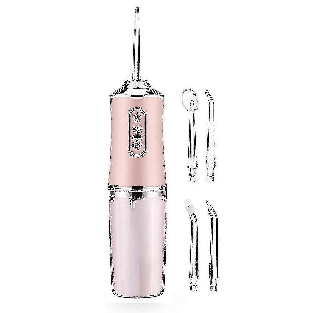 Tragbare Munddusche Mit Usb-ladefunktion, 220 Ml Wassertank, Zahnreiniger (pink)