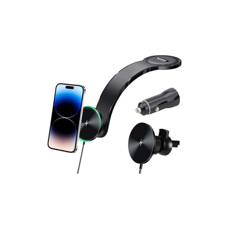 15-w-schnellladegerät Für Das Auto, Kabelloses Autoladegerät Mit Magnetischer Induktion, Kompatibel Mit Iphones Und Android-smartphones