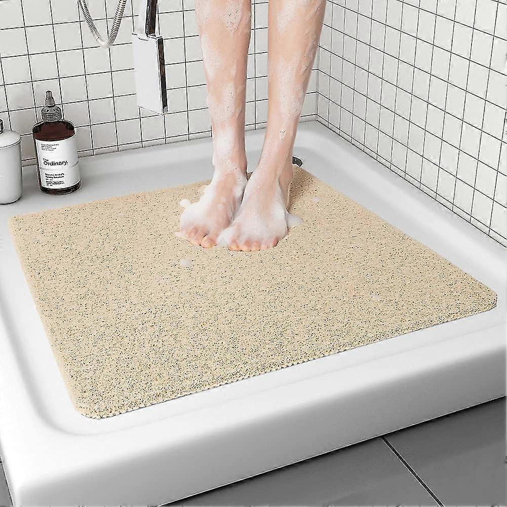 Rutschfeste Duschmatte, Komfortable Badematte Für Strukturierte Oberflächen, Schnelltrocknend, Leicht Zu Reinigen, Beige, 61 X 61 Cm