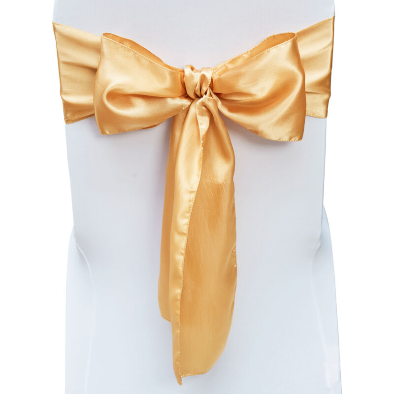 Mophorn Stuhlschleifen Aus Stretch-spandex Mit Gummibändern. 50 Stück, Goldfarben, Für Stuhldekorationen Bei Hochzeiten, Partys Und Feiern.