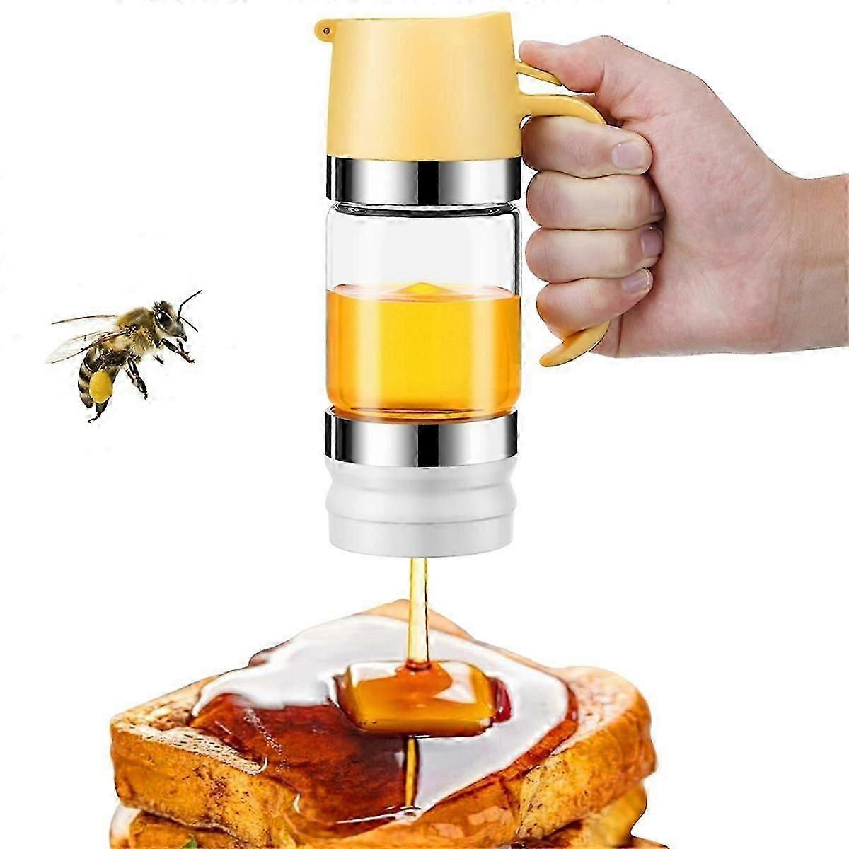 Honigspenderglas, 10 Oz (ca. 280 Ml), Tropffreier Glas-honigspender Mit Griff, Honigsirupspender Für Brot